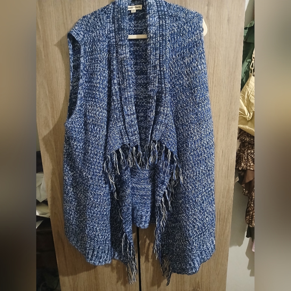 Elegant Blue Women's Knit Cardigan